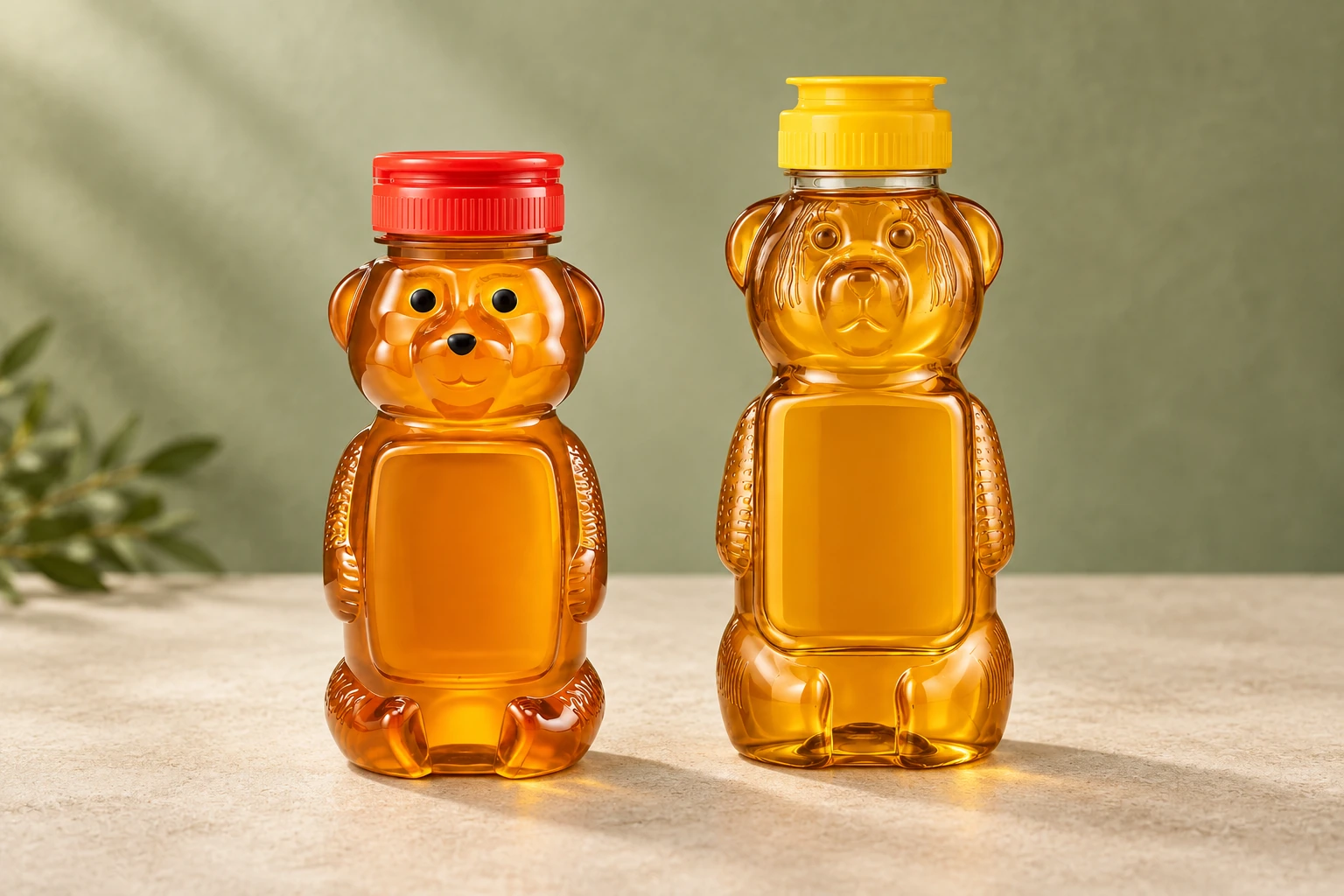 250 ml and 320 ml honey bear bottle size comparison.