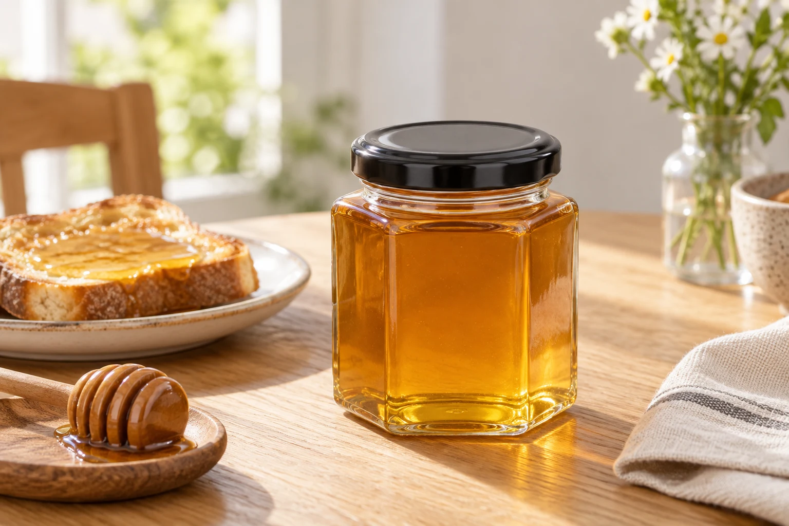 Glass honey collections packaging options