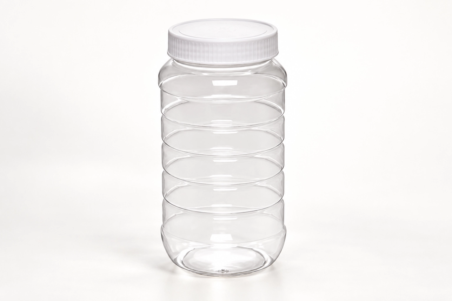 Ribbed Wide-Mouth PET Honey Jars