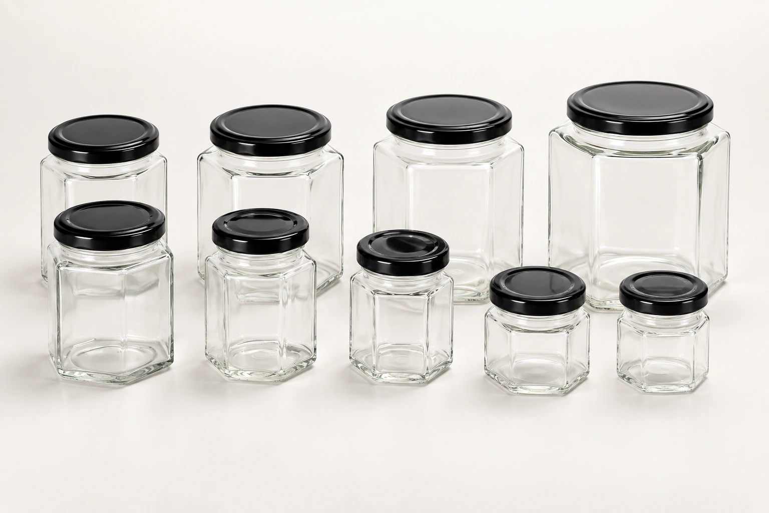 Glass honey jars