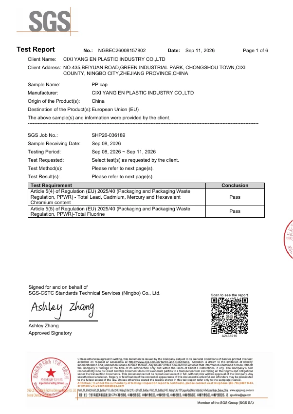 SGS PP cap report NGBEC26008157802, first-page preview